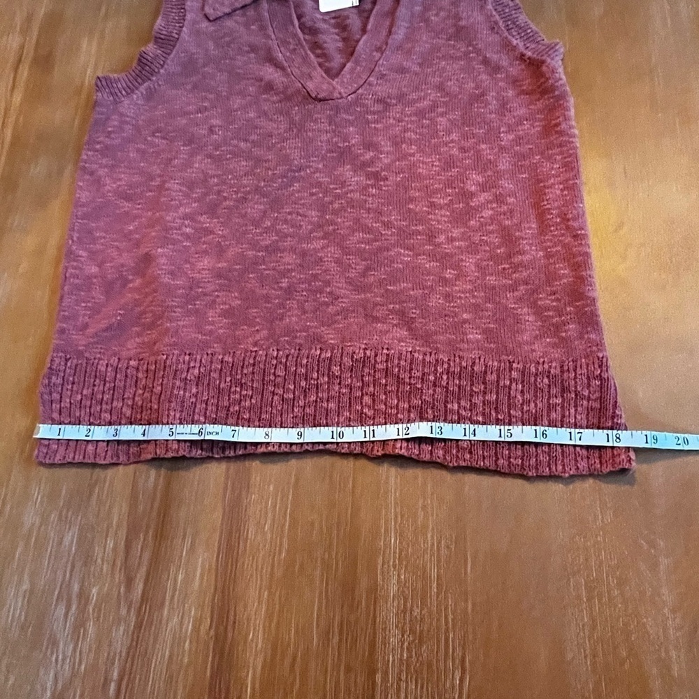 Evereve Jamison women’s pink Becca collar polo pullover top knit split V-neck L - Picture 11 of 11